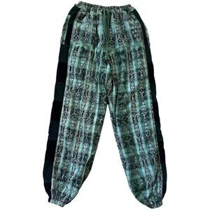 IXCHEL Hand Woven Fleece Lined  Joggers Womens Size S Plaid Streetwear Hippie